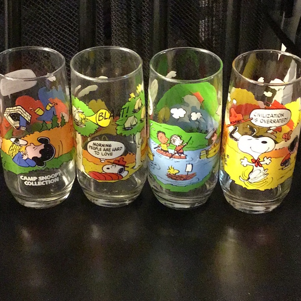 Four camp snoopy collection Mc Donald’s glasses